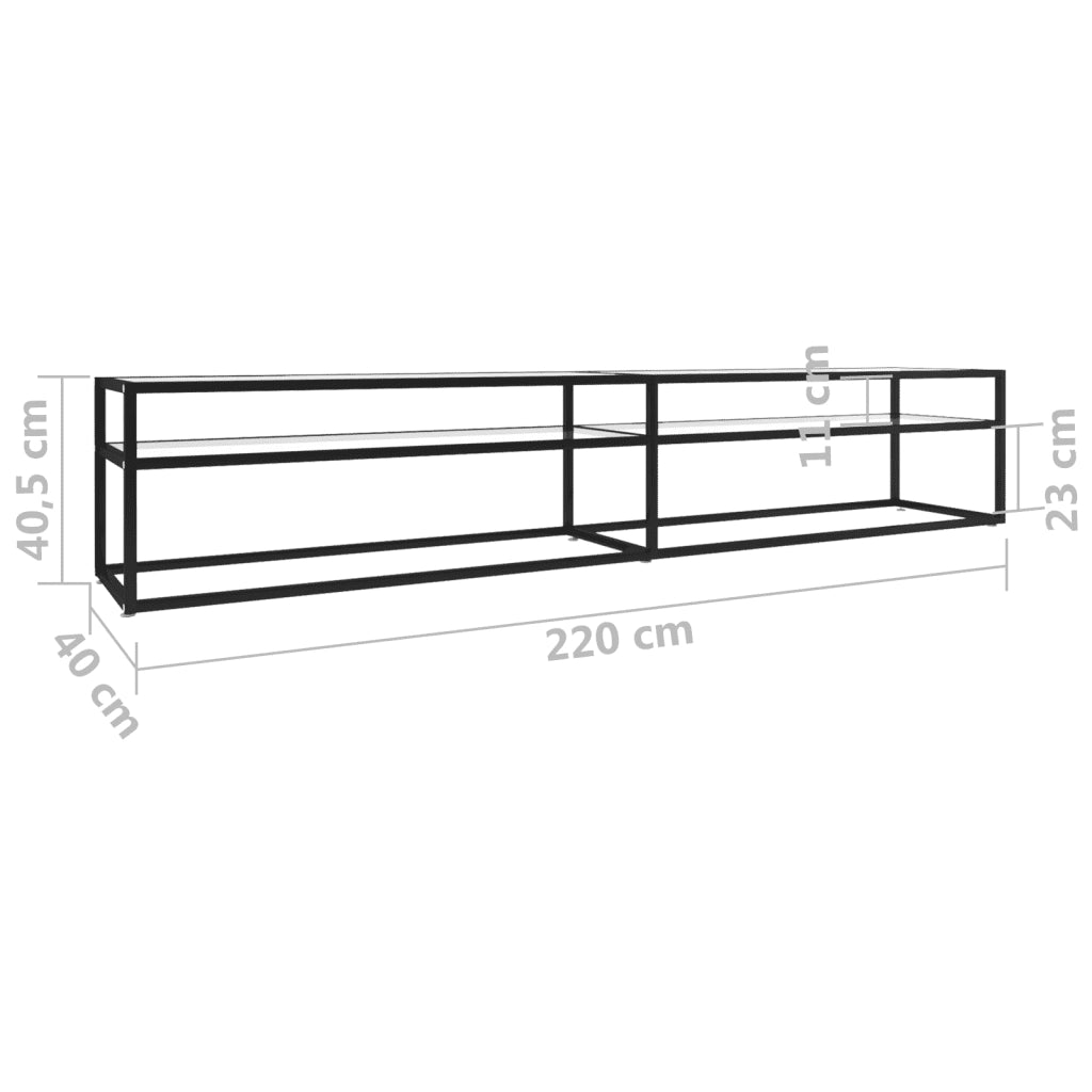 Mobile TV | Armadietto TV | Mobile Porta TV Trasparente 220x40x40,5 cm in Vetro Temperato