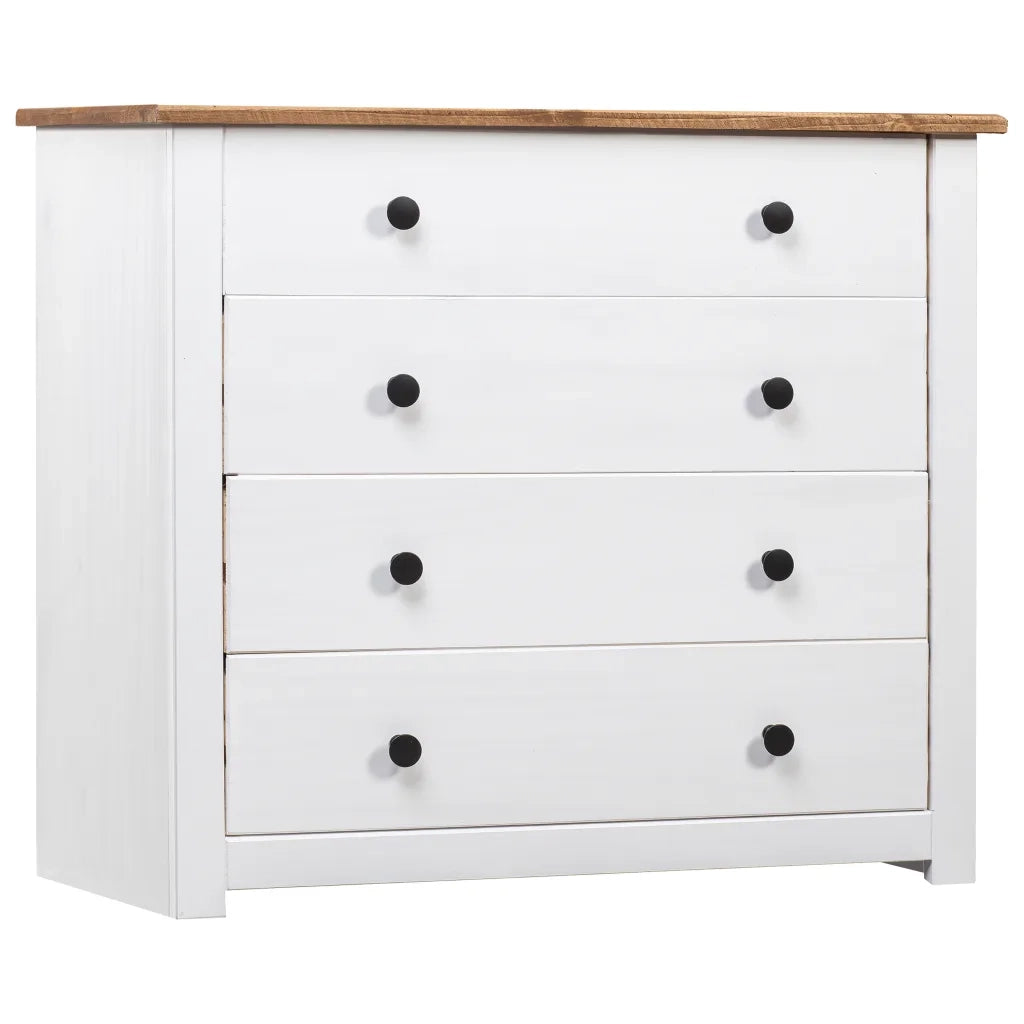 Mobiletto laterale pratico con supporto per telefono 80 x 40 x 73 cm in legno di pino bianco 02_0046450