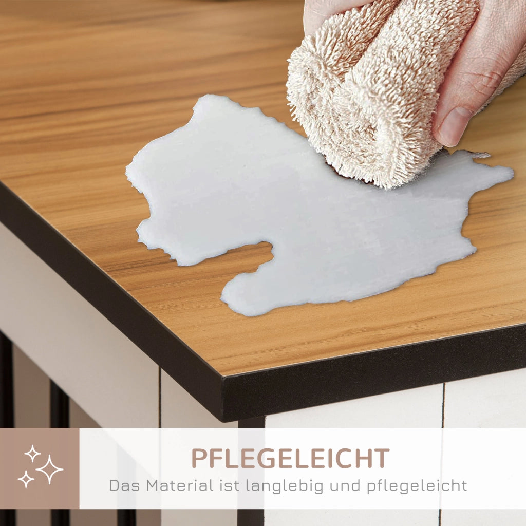 Scaffale per cani con porte bloccabili struttura in legno e acciaio per piccoli e medi cani rovere 106 × 60 × 76 cm