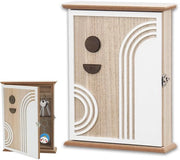 Organizzatore per chiavi in stile bohemien - Cassetto per chiavi - Organizzatore per parete - Materiale in bambù - 6 ganci - Dimensioni 20 x 26,5 x 6 cm - Cassetto per chiavi