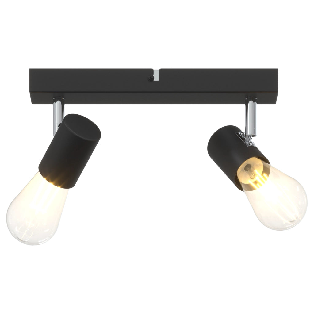 Faretto da soffitto 2 Vie Regolabili Nero E27