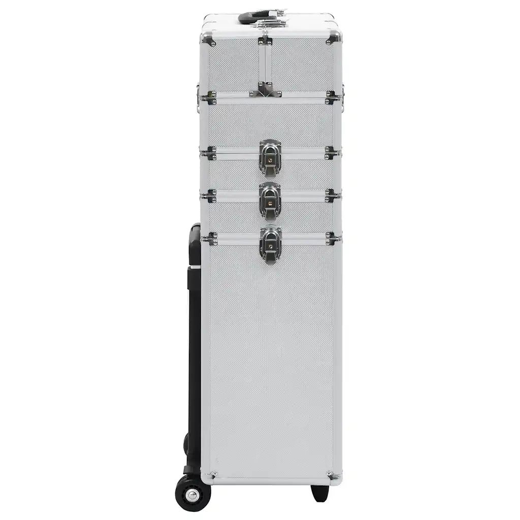 Valigia Trolley per Cosmetici in Alluminio Argento CFW9577485
