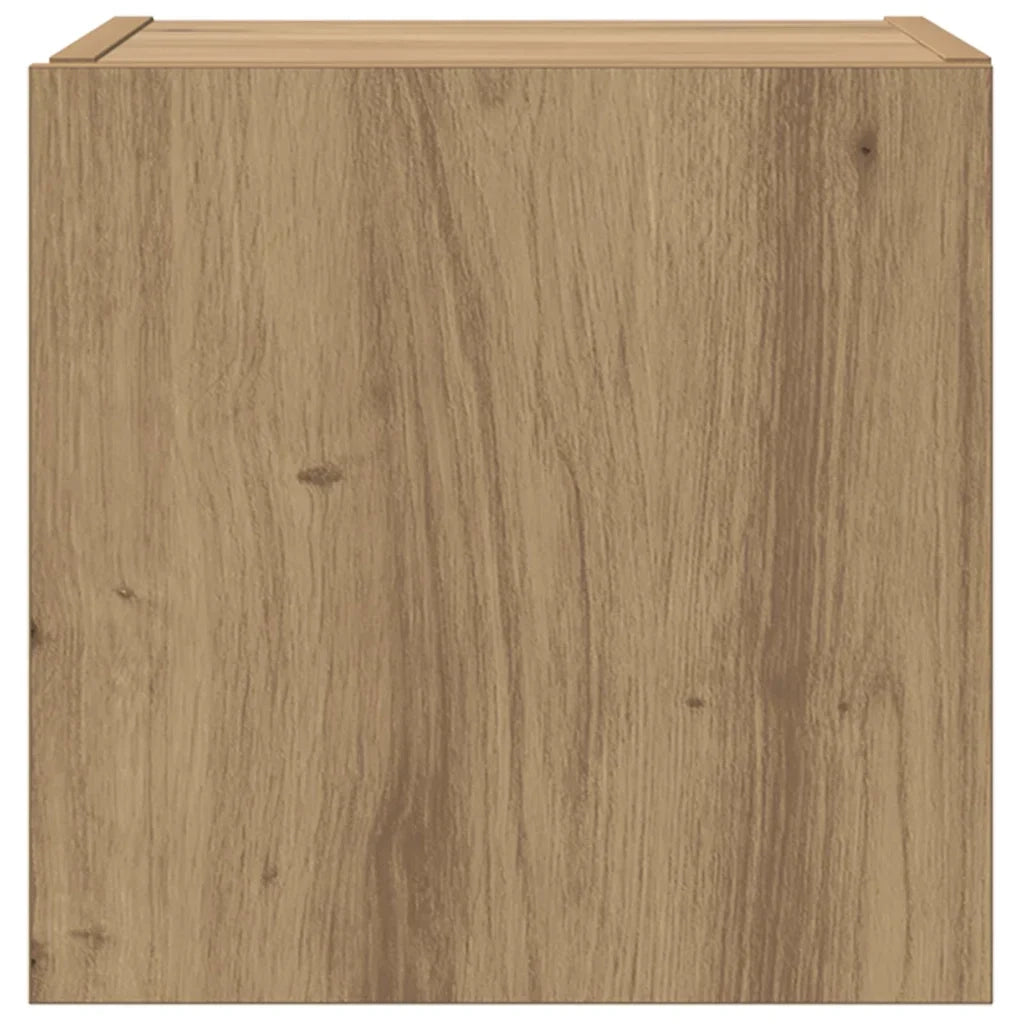 Mobile TV moderno a parete con pratico vano contenitore 30,5 x 35 x 30 cm atmosfera accogliente finitura in rovere ingegnerizzato stile artigianale 02_0055048