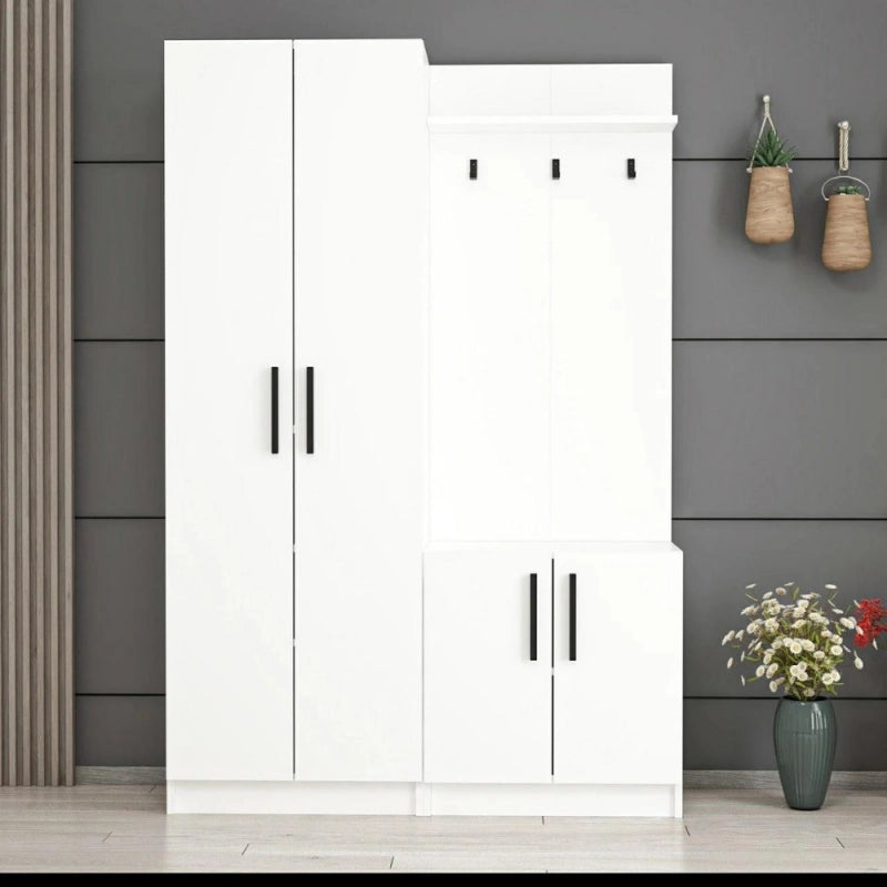 Armadio ingresso Dante con appendiabito colore bianco