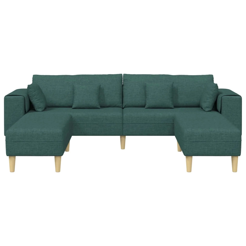 Divano con cuscino 3 pcs Verde Scuro Tessuto 3335166