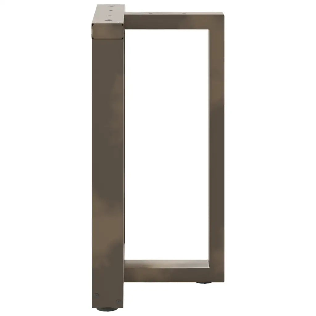 Gambe per tavolo da pranzo a forma di T 2 pz nere 50x35x(72-73) cm in acciaio 4013051