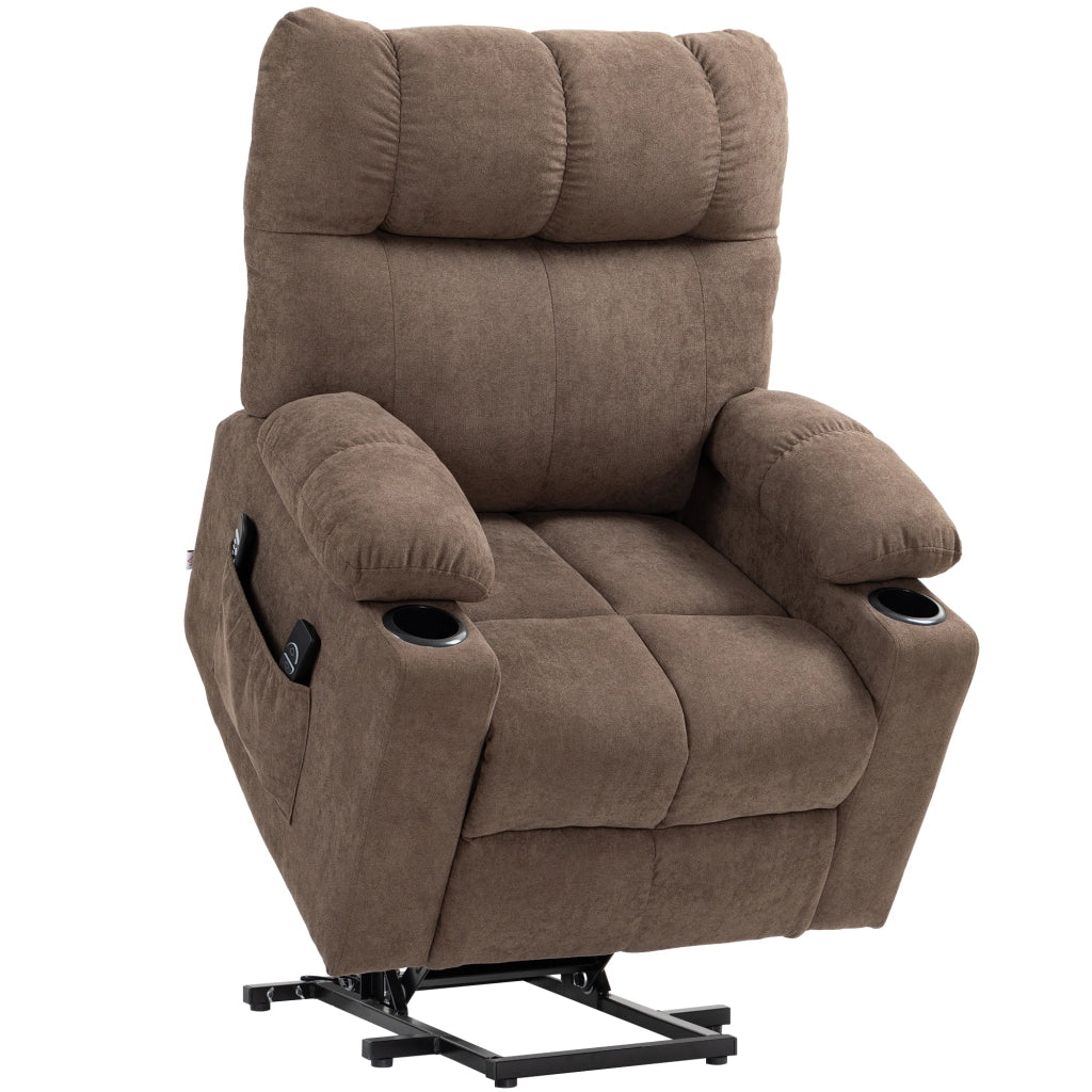 POLTRONA Relax Elettrica Alzapersona Reclinabile con Massaggio e Calore Marrone