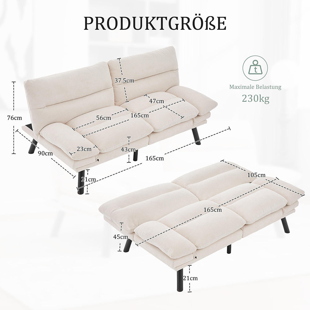 Divano 2 posti in velluto costato - Xylo - Modulare con chaise longue, antiscivolo, verde