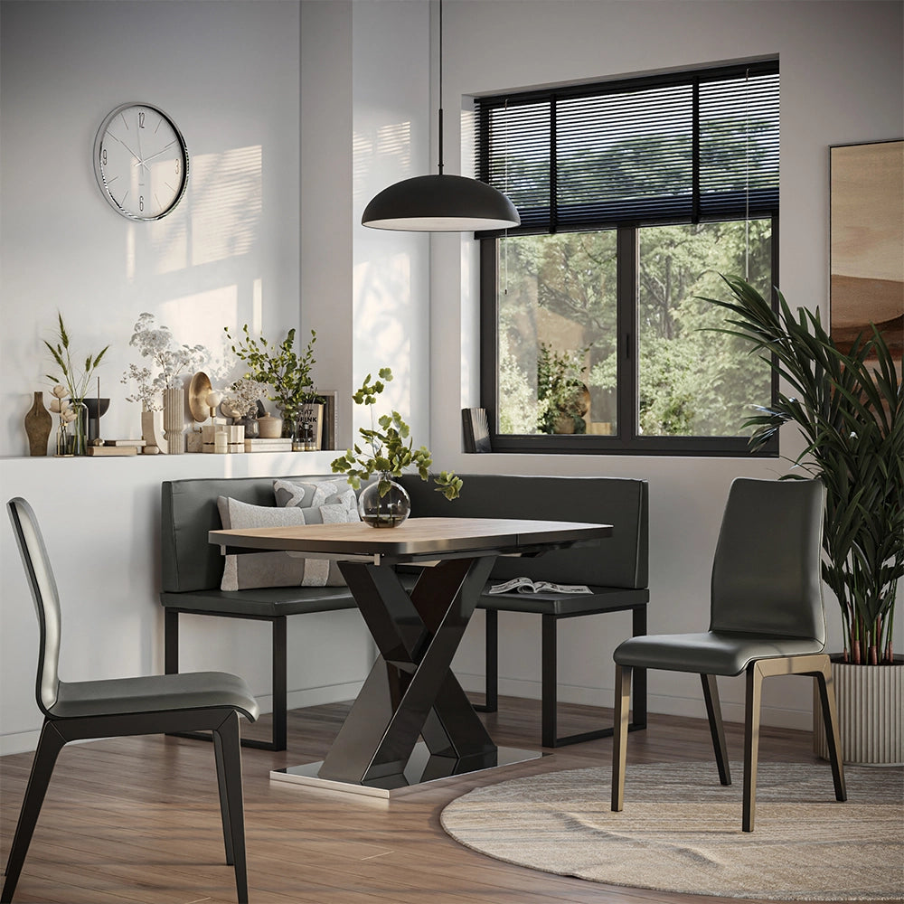 Vicco panca ad angolo Nero 120 x 120 cm