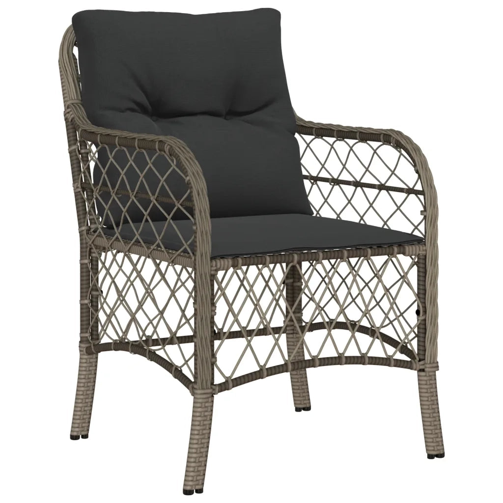 Set da Pranzo da Giardino 5 pz con Cuscini in Polyrattan Grigiocod mxl 111213