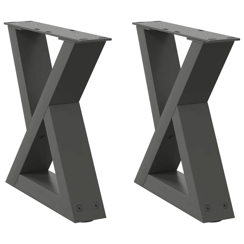Set di 2 gambe regolabili per tavolino da caffè 30 x 31 cm stabilità moderna acciaio antracite 02_0056964