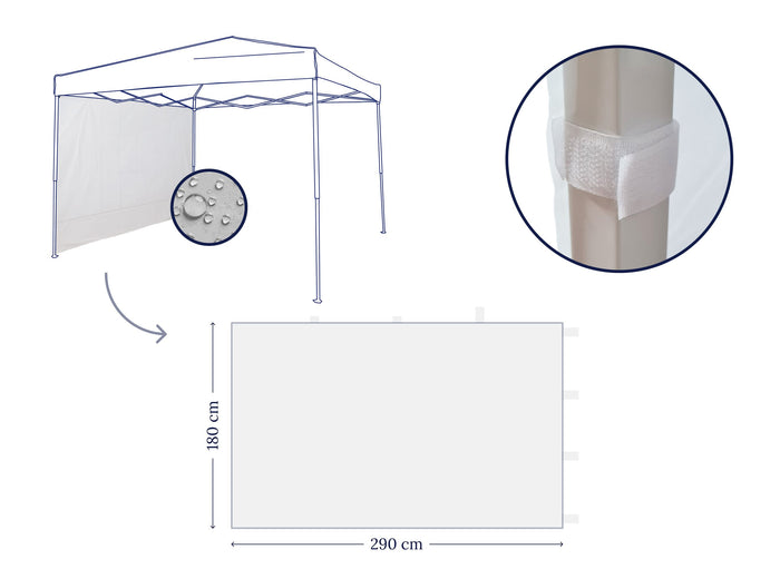 PARETI LATERALI PER GAZEBO 3X3 1 Parete Laterale