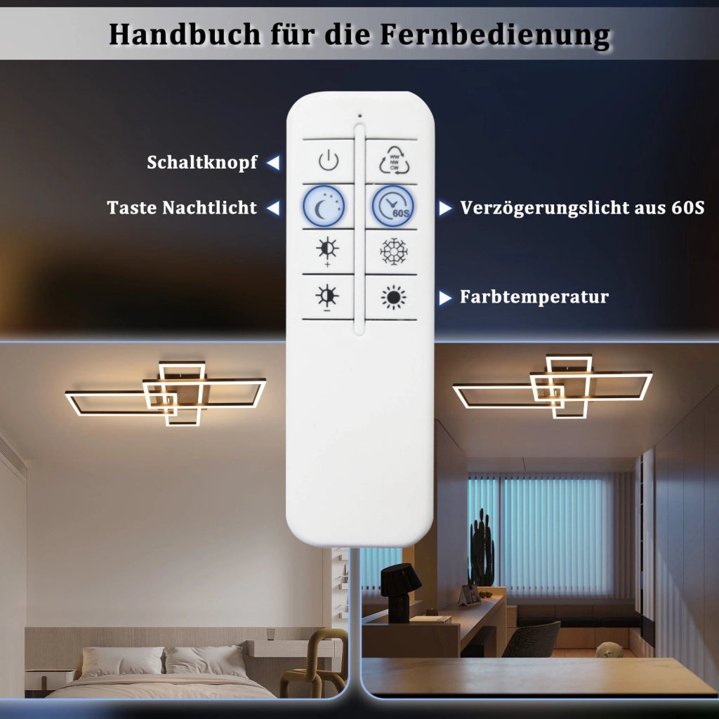ZMH Lampada da soffitto LED nera moderna 3 luci 102cm dimmerabile per soggiorno camera letto