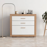 Hampi, Cassettiera 3 Cassetti, 90x35x79h cm Bianco