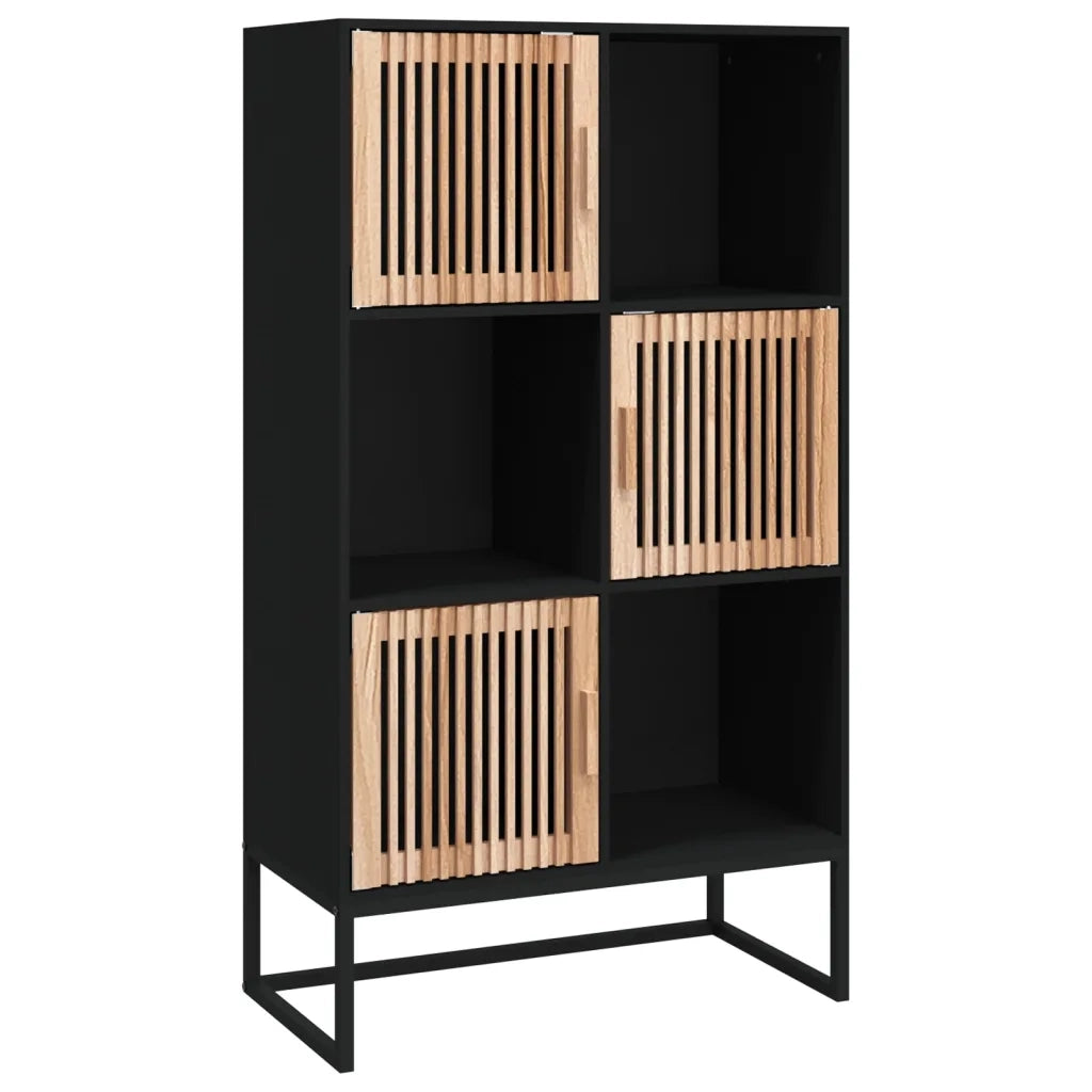 Credenza-Buffet-Armadio da cucina Nera 70x35x125 cm in Legno Multistrato 295723