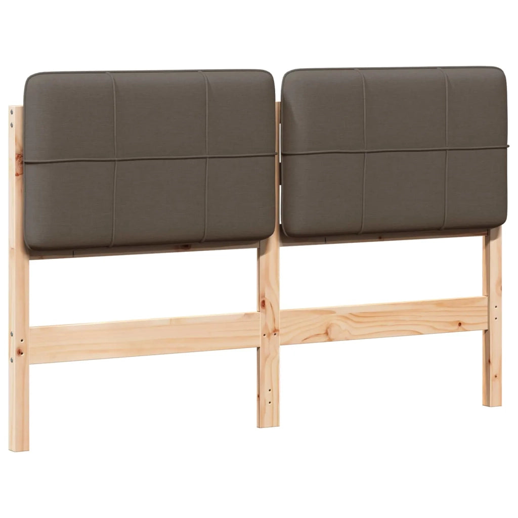 Testiera imbottita Marrone e taupe 150 cm Pino massello