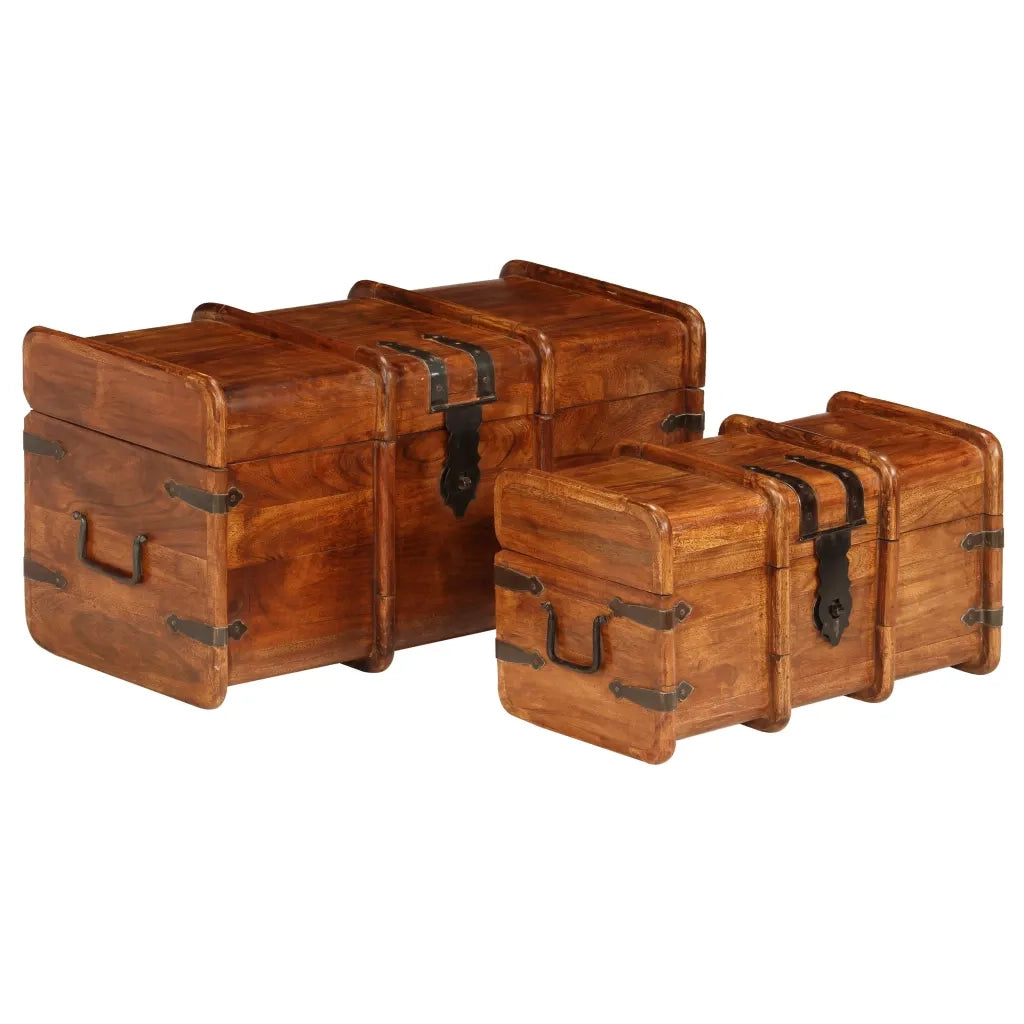 Set Forzieri 2 pz in Legno Massello di Acacia e Finitura Ambra 245656