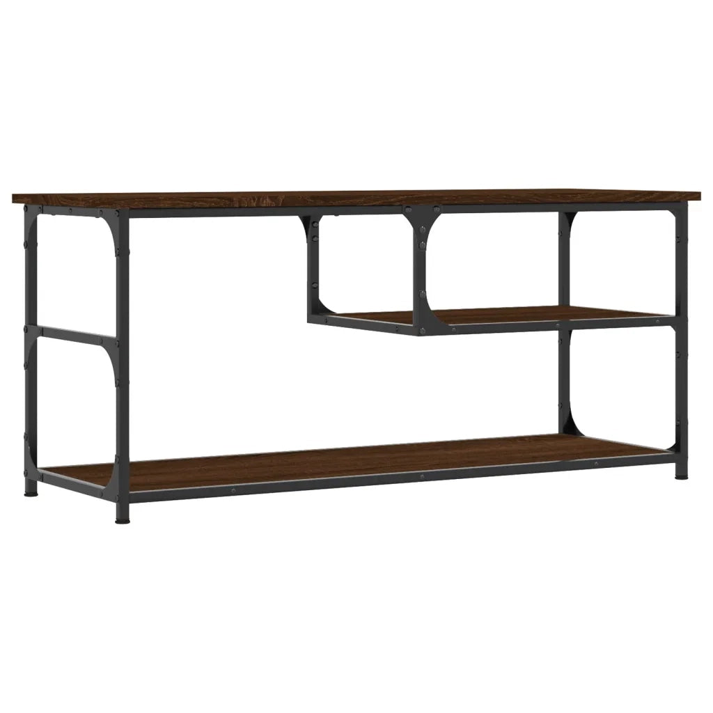 Mobile TV Rovere Marrone 103x38x46,5 Legno Multistrato Acciaio 831827