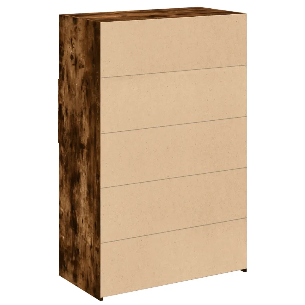 Credenza Rovere Fumo 80x42,5x124 cm in Legno Multistrato 3281389