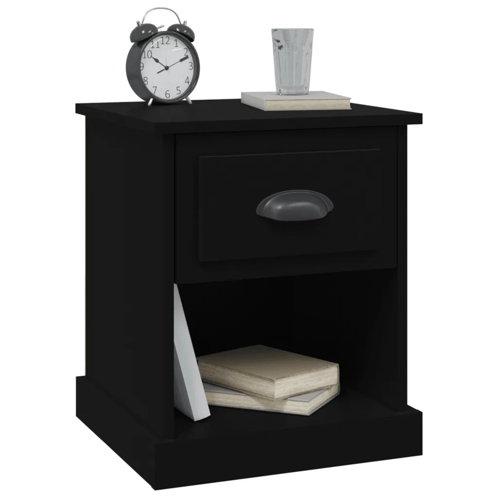 Comodini 2 pz-Set di 2 Tavolino da notte Neri 39x39x47,5 cm in Legno Multistrato 164245