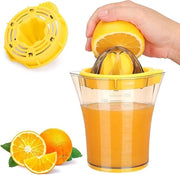 Citruspressa manuale 600 ml 2-in-1 per arance e limoni con misurino e fondo antiscivolo - Giallo