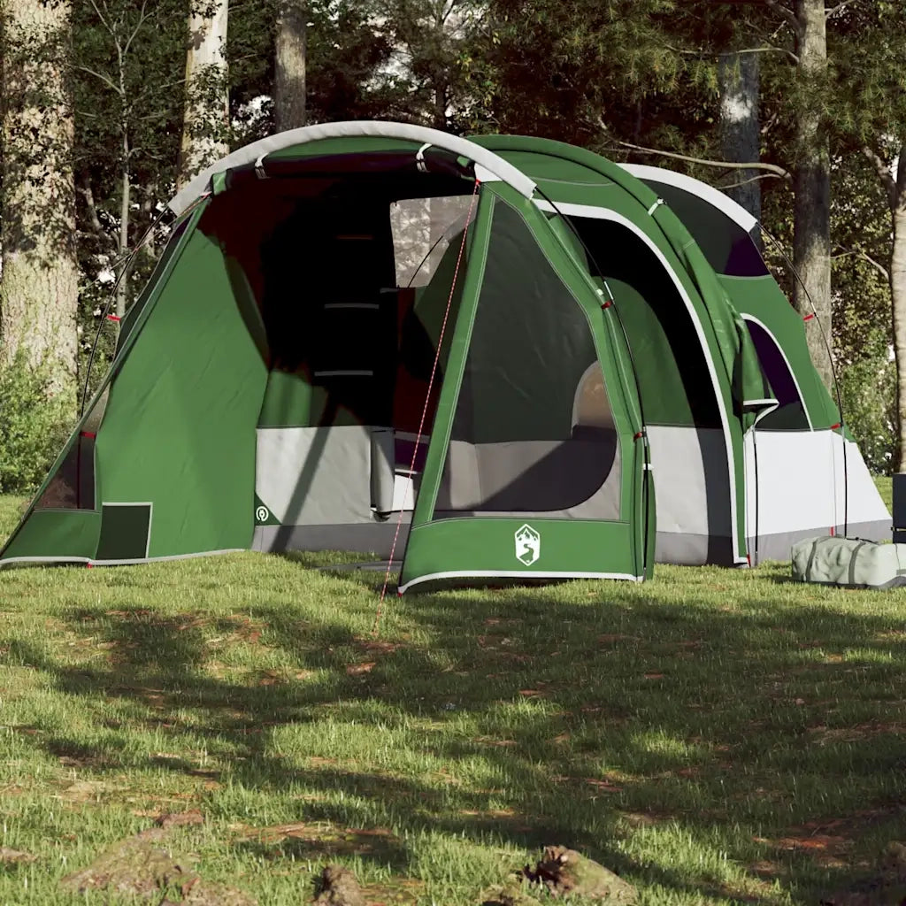 Tenda da Campeggio | Tenda Familiare a Tunnel per 4 Persone Verde Impermeabile
