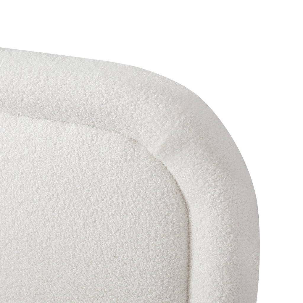Letto contenitore con sollevamento idraulico in bouclé bianco