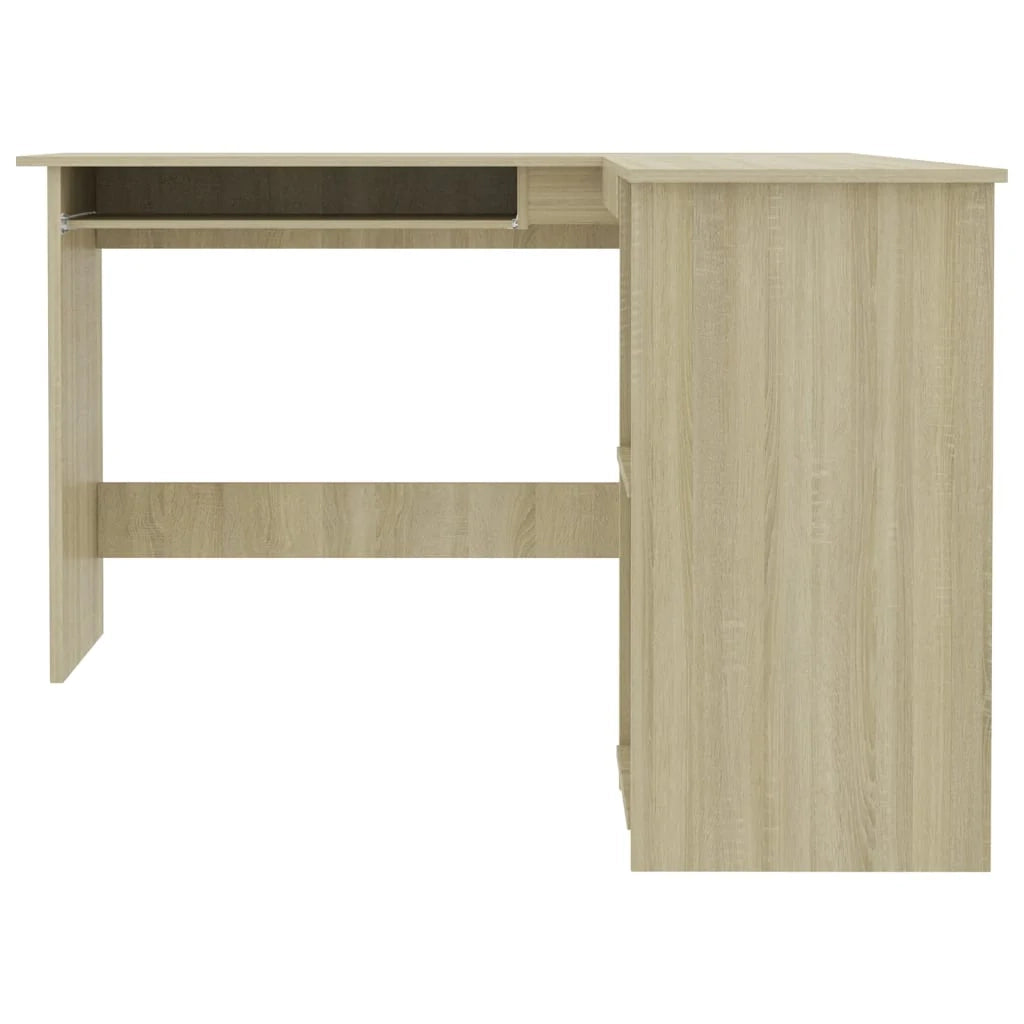 Scrivania tavolo postazione di lavoro mobile per computer scrivania angolare a L legno ingegnerizzato rovere Sonoma marrone 02_0023683