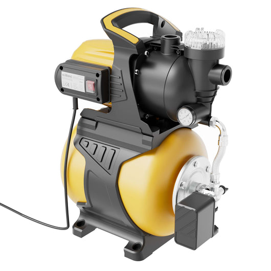 Autoclave con serbatoio uso domestico a membrana, 19 l, 1000 W, pompa per acqua automatica da 3500 l/h con pressostato e prefiltro, prevalenza 44 m, profondità di aspirazione di 8 m