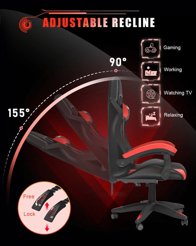 Sedia da gaming,  Sedia da gaming professionale con tecnologia LED RGB integrata, con poggiatesta, supporto lombare e braccioli