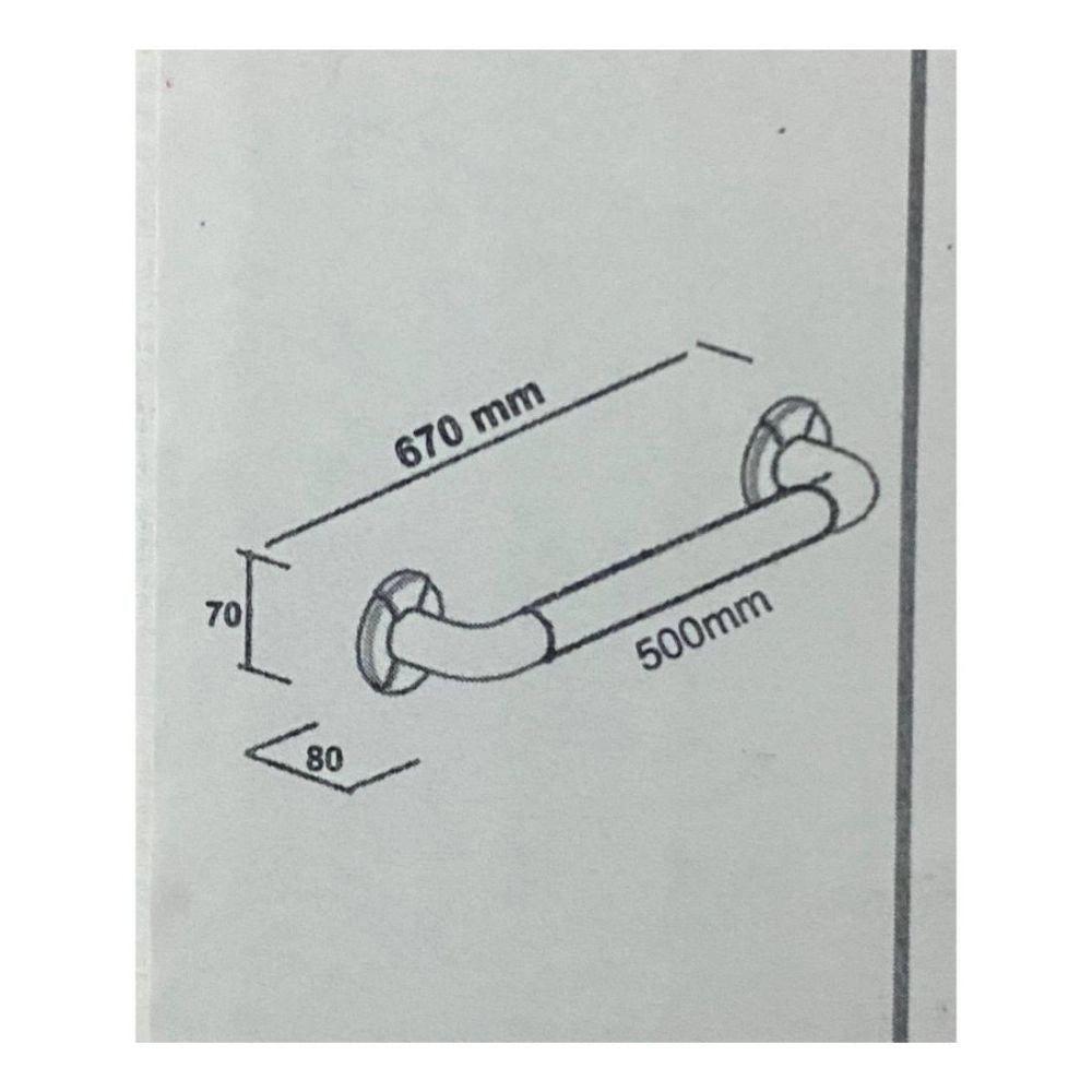 Corrimano di sicurezza per bagno 67 cm KV1101 colore bianco