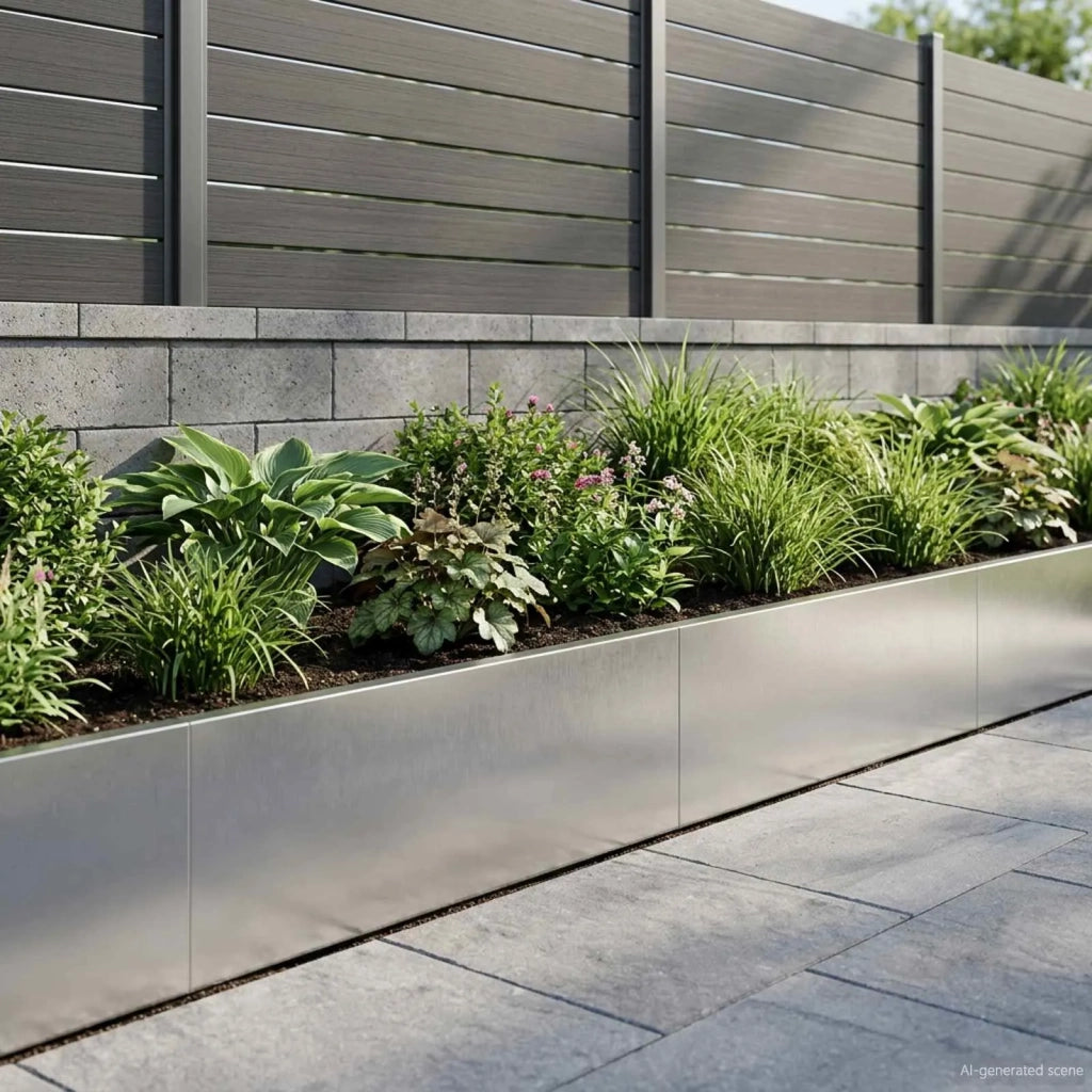 Muro di contenimento 2 pz 100 x 12 x 50 cm Acciaio Inox Argento 8015154
