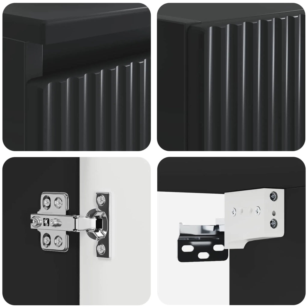 Set di mobili per il bagno 2 pz Nero 33 x 34,5 x 100 cm 3406114