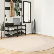 Tappeto a Pelo Corto HUARTE Morbido e Lavabile Beige Ø 200 cm 375031