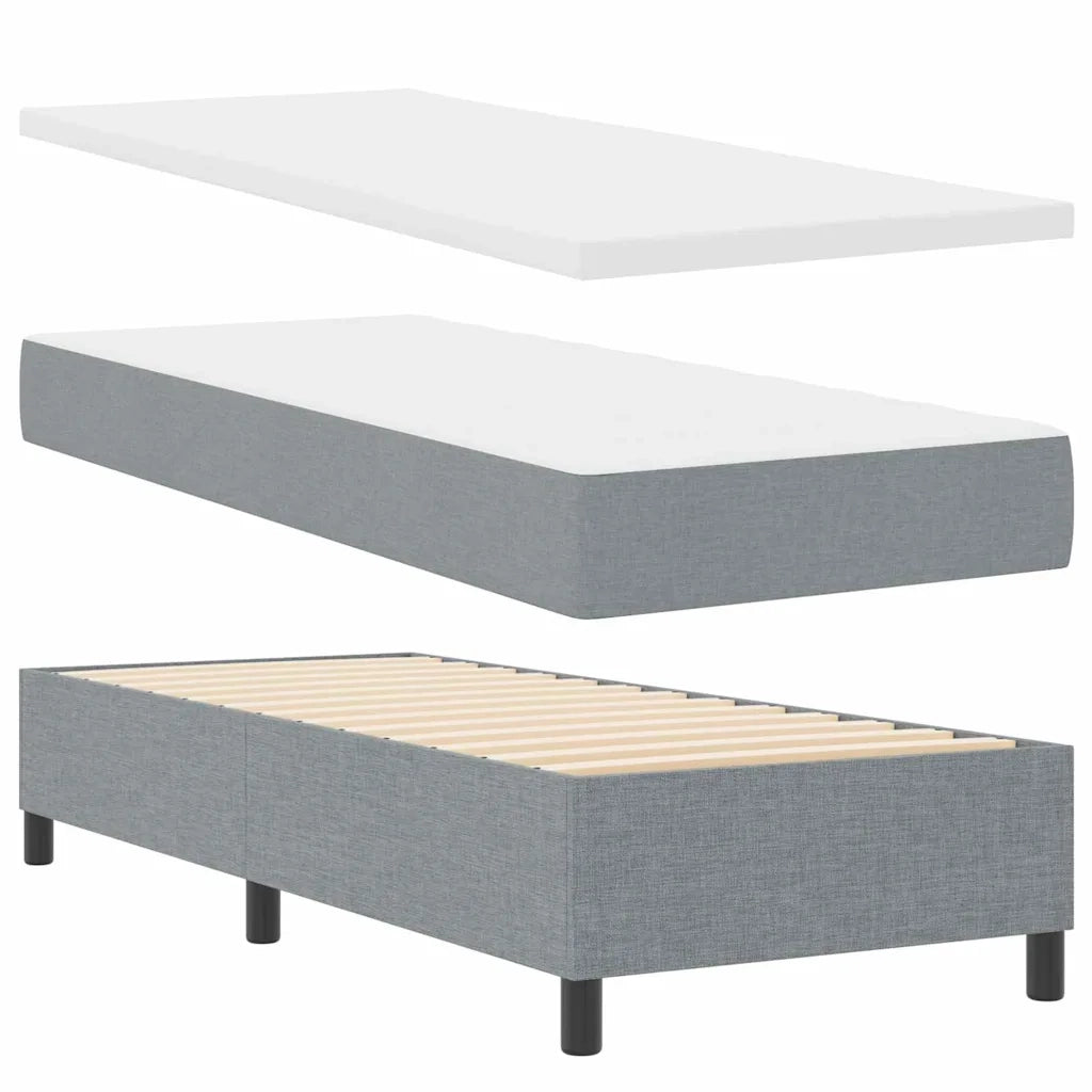 Letto a Sorgente LED Grigio chiaro 80 x 200 cm Tessuto 3343532