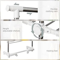 Homcom – Stendibiancheria 3 piani Stendino con Appendiabiti e Ruote - Regolabile 139x62x136cm