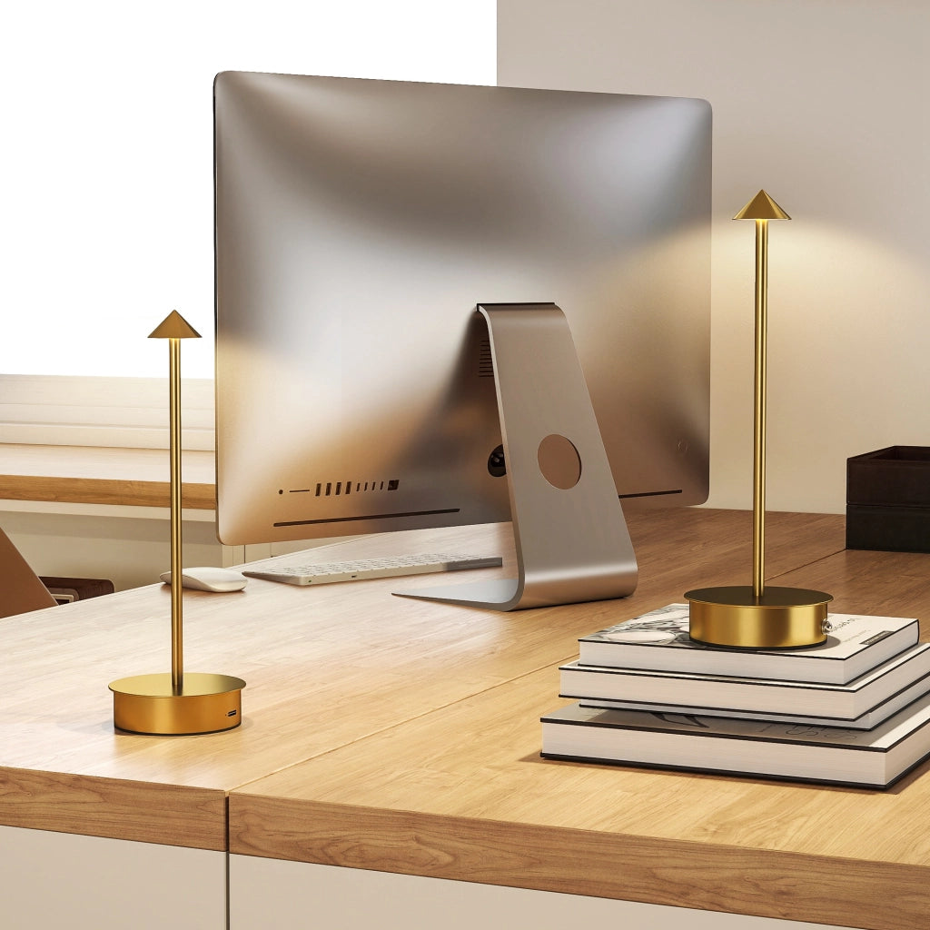 Lampada da tavolo LED ricaricabile ¨C zephmum ¨C Dorato ?10x30 cm