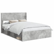 Letto matrimoniale | Letto per adulti | Struttura del letto con stoccaggio e testata Grigio Cemento