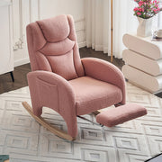 Poltrona a dondolo relax - Xylo - Tappezzeria Teddy rosa - Capacit?? di carico 110 kg