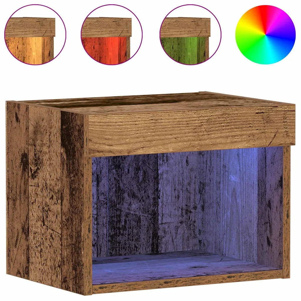 Set mobile TV con led 2 pcs Legno vecchio 40 x 30 x 30 cm 863099
