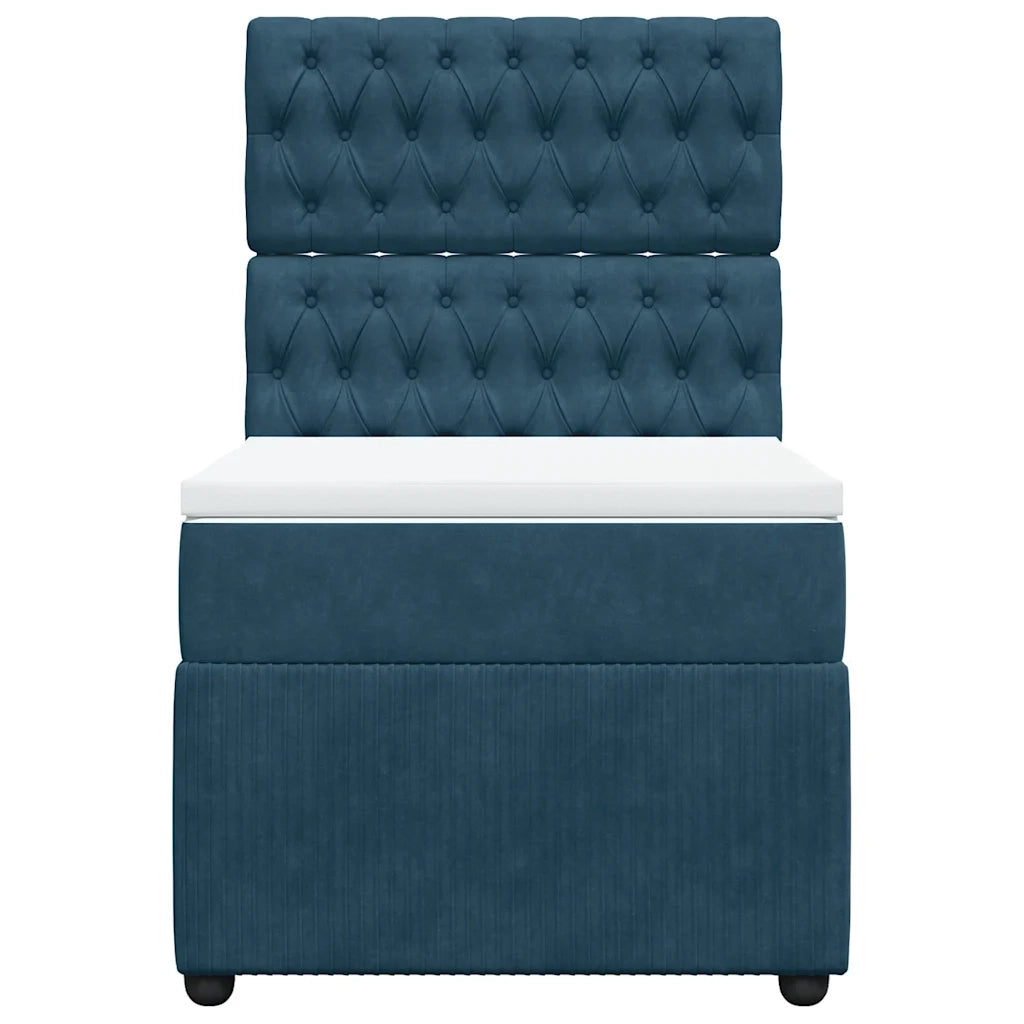Giroletto a Molle con Materasso Blu 90x190 cm in Velluto 3294524