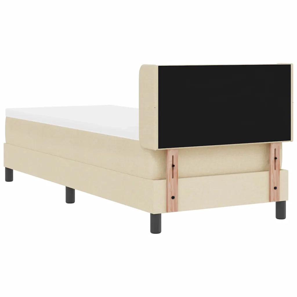 Letto a molle con testiera Crema 200 x 80 cm Tessuto