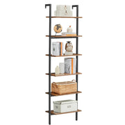 Libreria a 6 ripiani mobiletto portaoggetti per libri e decorazioni in soggiorno ufficio camera da letto 60 x 30 x 2048 cm stile industriale marrone 12_0005737
