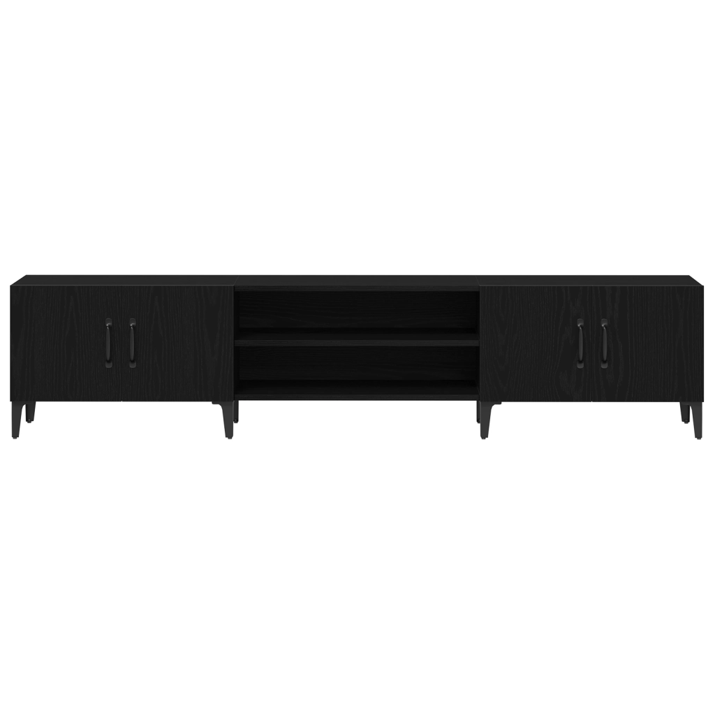 Mobile per TV Nero Rovere 180x31,5x40 cm Legno ingegnerizzato