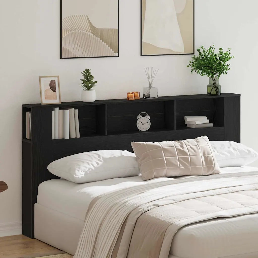 Testata del letto Rovere Nero 200 x 18,5 x 102,5 cm 862760