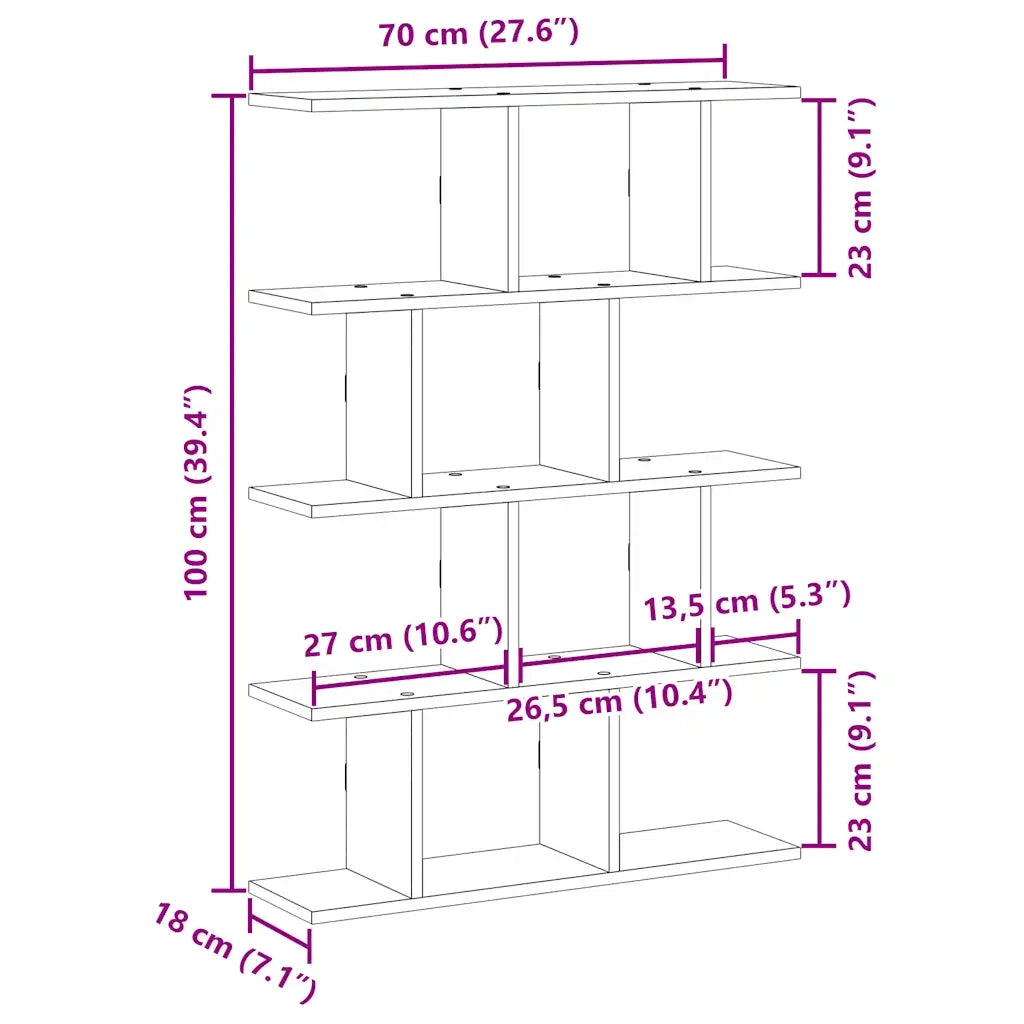 vidaXL Mensola a Cubo da Parete 12 Scomparti Nero in Truciolato