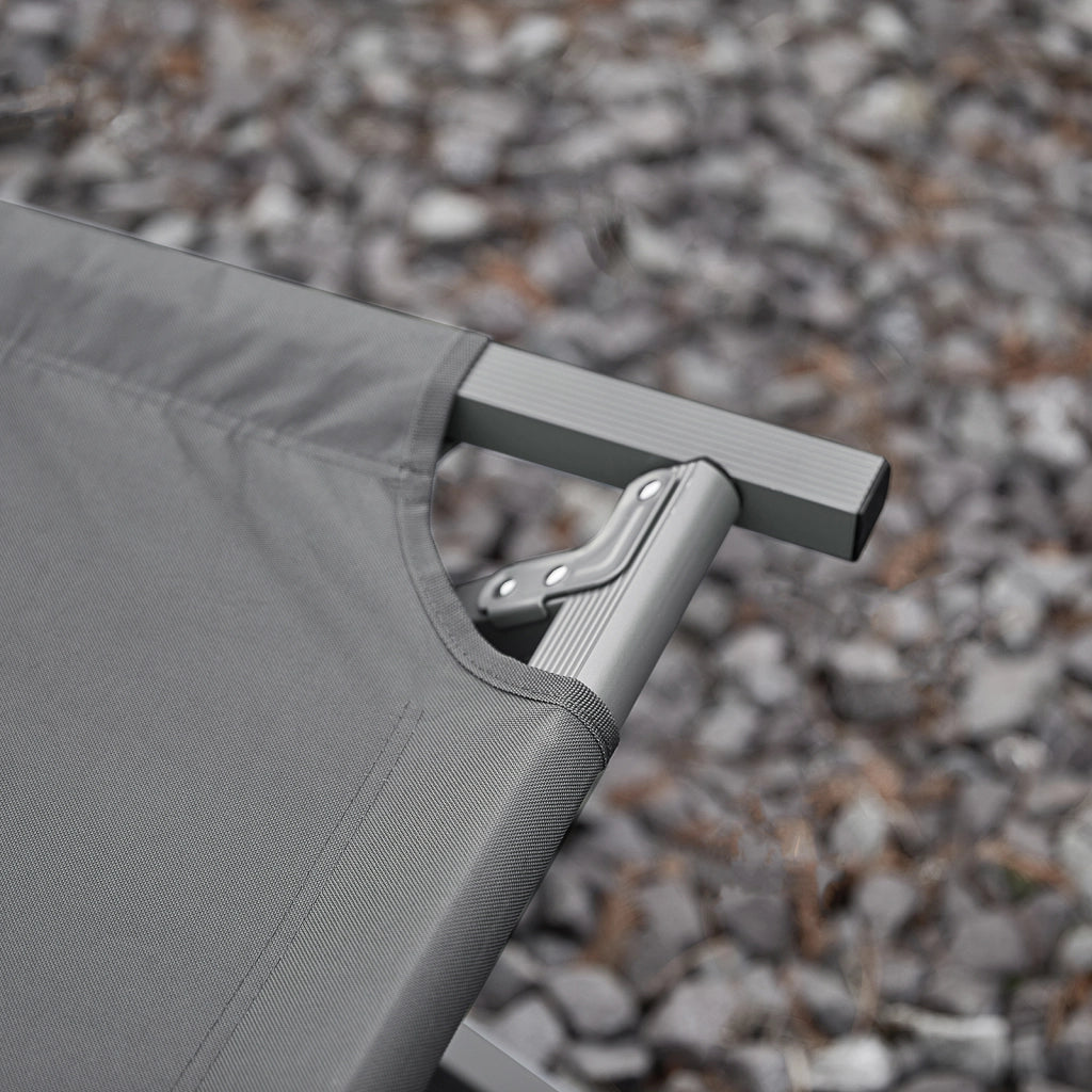 SoBuy Lettino da campeggio Brandina da campeggio con finestra Tenda da esterno Tenda singola pieghevole per 1 persona Grigio 194x87x147 cm OGS60-HG