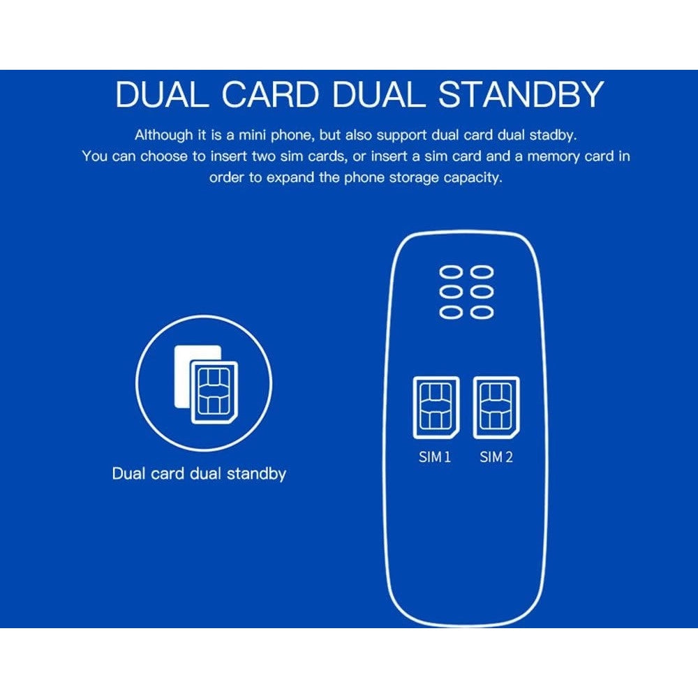 Trade Shop - Mini Cellulare L8star Smartphone Gsm Bluetooth Dualsim Tascabile Non Tracciabile -