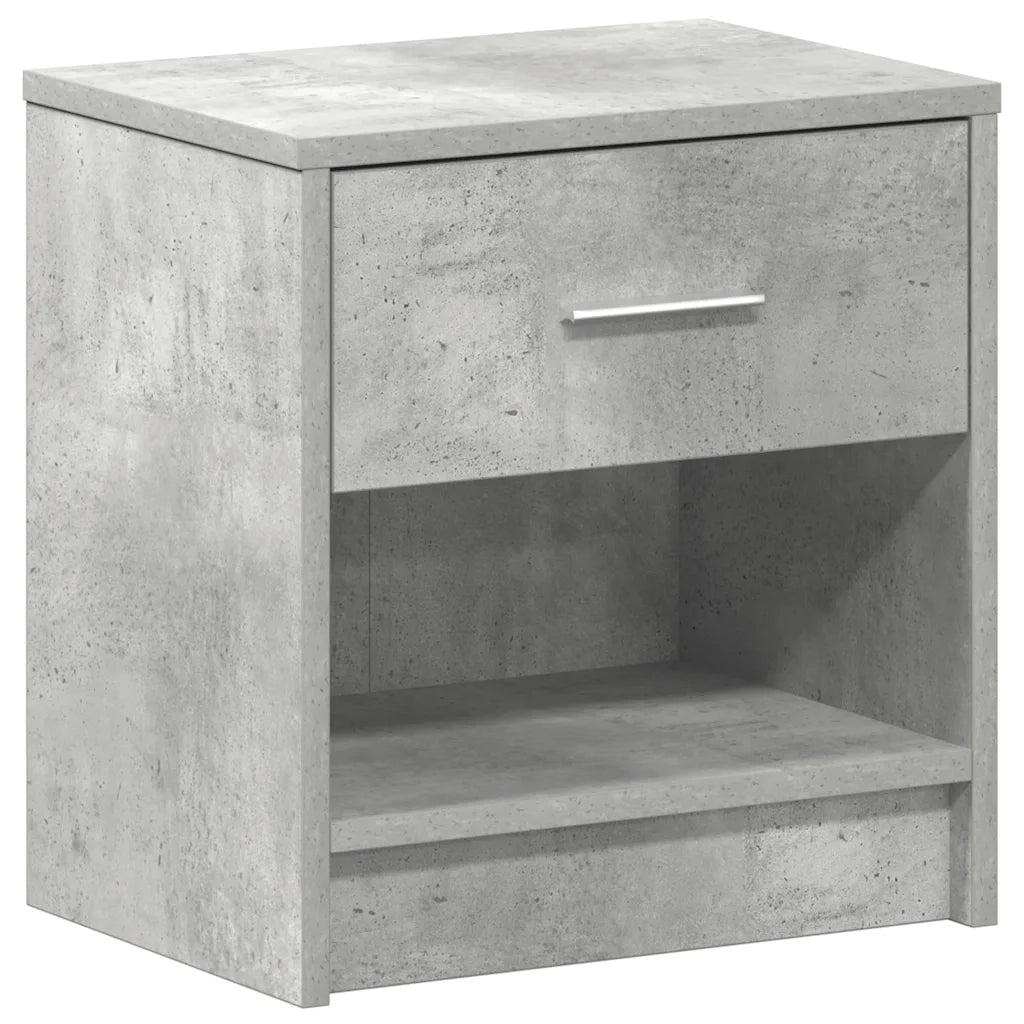 Comodino | Armadio da Notte | Mobiletto da notte con Cassetto Grigio Cemento 39x28x41 cm