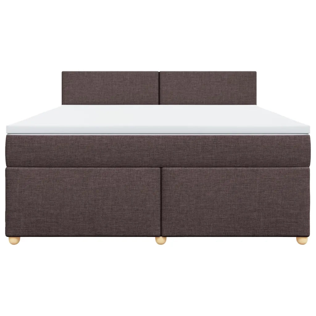 Giroletto a Molle con Materasso Marrone Scuro 180x200cm Tessuto